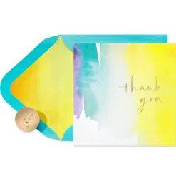 Abstract Watercolors Blank Thank You Greeting Card