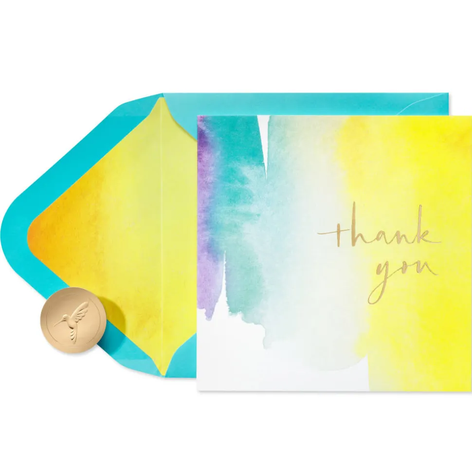 Abstract Watercolors Blank Thank You Greeting Card