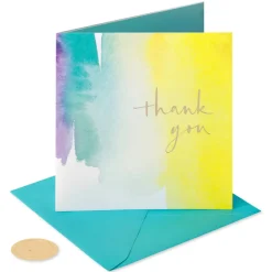 Abstract Watercolors Blank Thank You Greeting Card