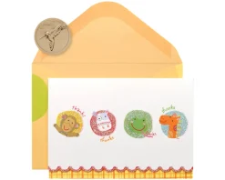 Animal Thank You Boxed Blank Note Cards with Glitter, 14-Count