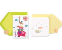 Animals Baby Shower Greeting Card Bundle, 2-Count