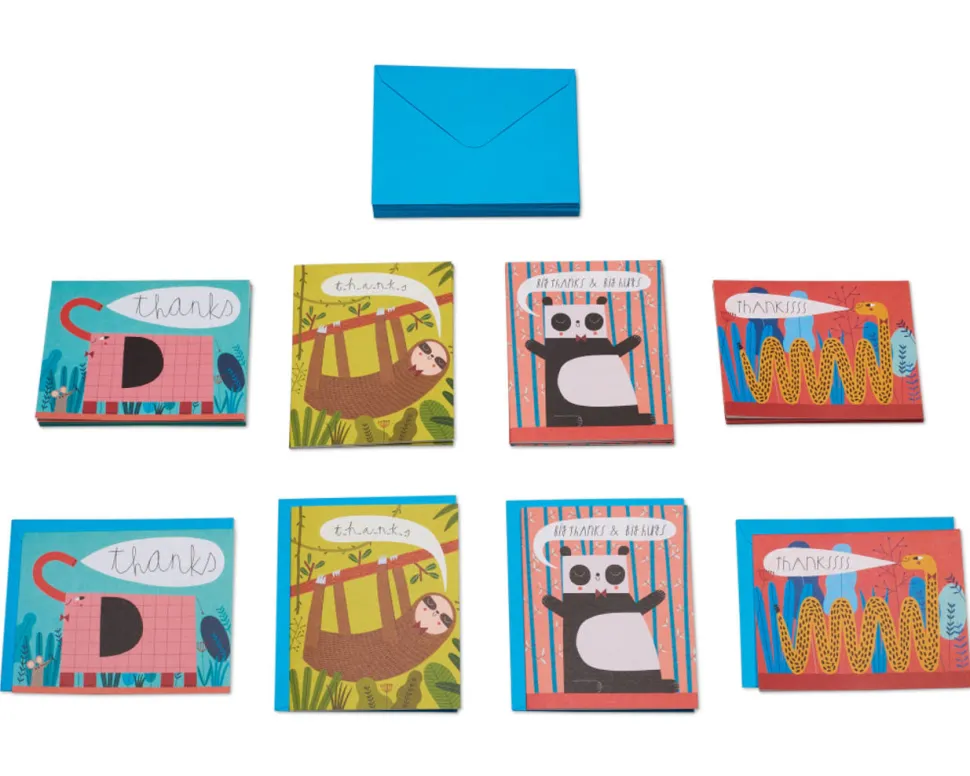 Animals Boxed Thank You Cards and Envelopes, 20-Count
