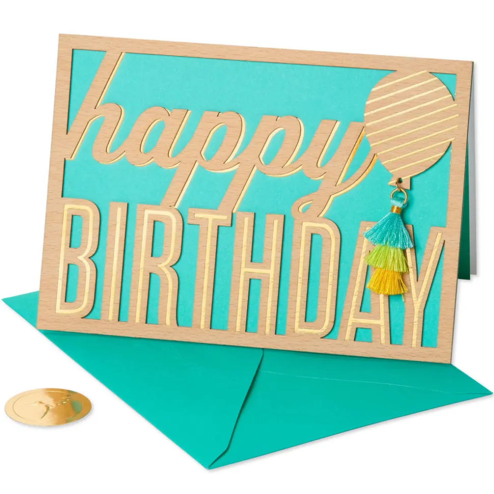 Balloon and Tassel Birthday Greeting Card