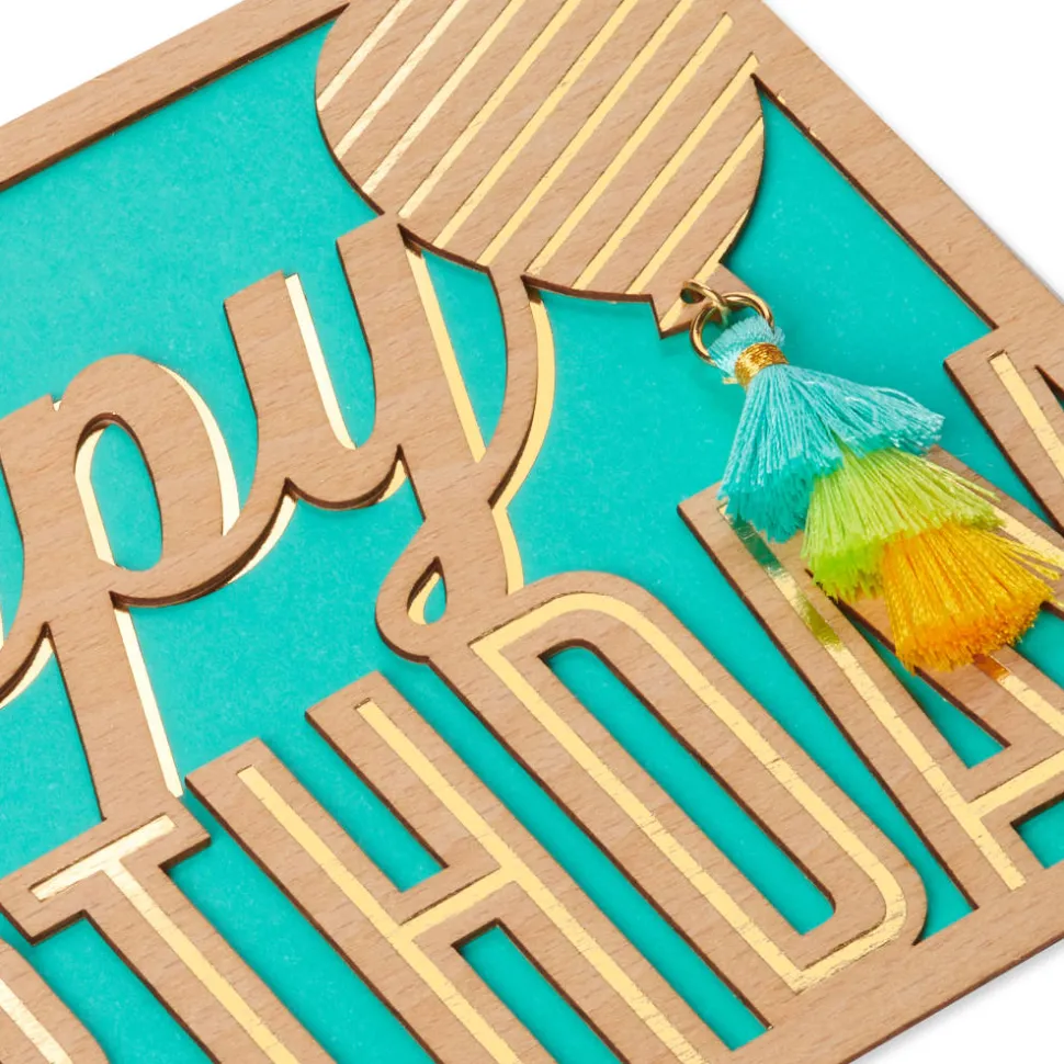 Balloon and Tassel Birthday Greeting Card