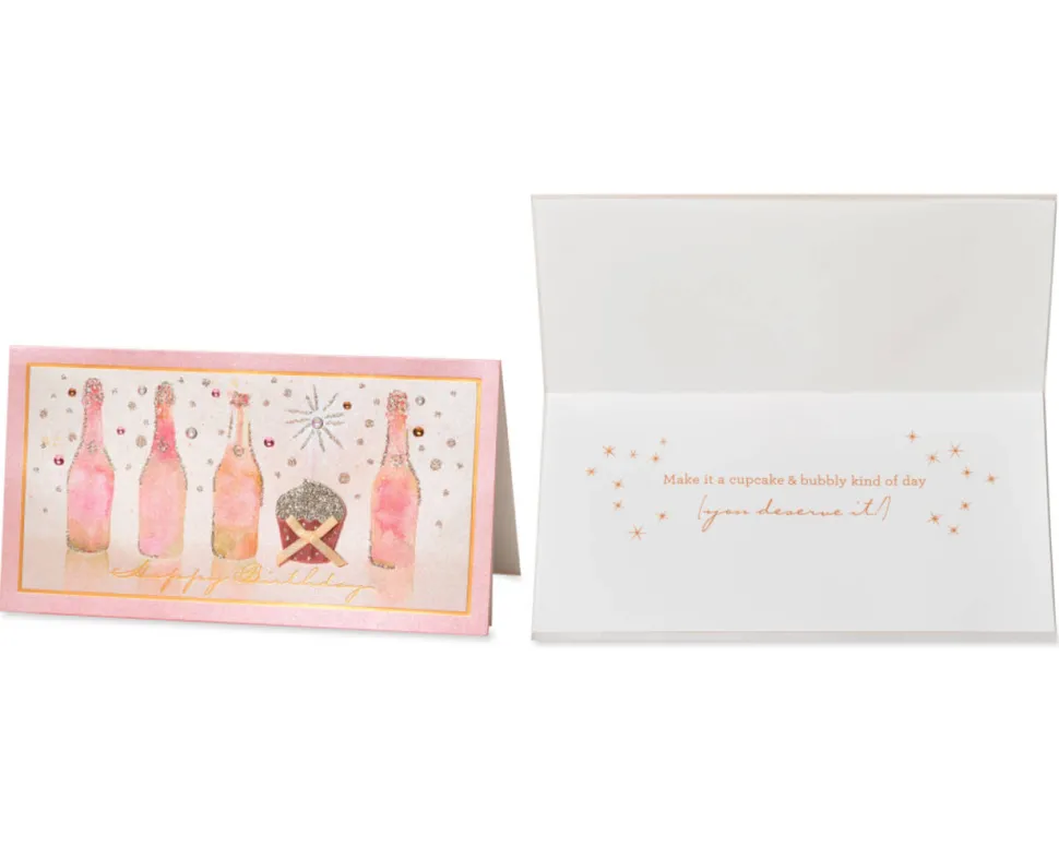 Balloons and Champagne Happy Birthday Cards, 2-Count
