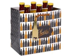 Beer Gift Bag, Bottles and Glasses, 1-Count