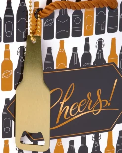 Beer Gift Bag, Bottles and Glasses, 1-Count