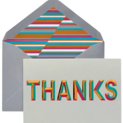 Beveled Thanks Thank You Boxed Blank Note Cards with Envelopes, 16-Count