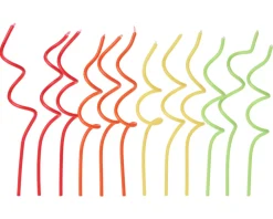 Birthday Candles, Green, Yellow, Orange and Red Swirl, 12-Count