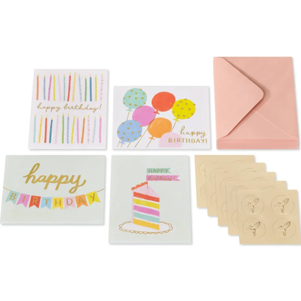 Birthday Celebrations Birthday Blank Note Cards with Envelopes, 20-Count