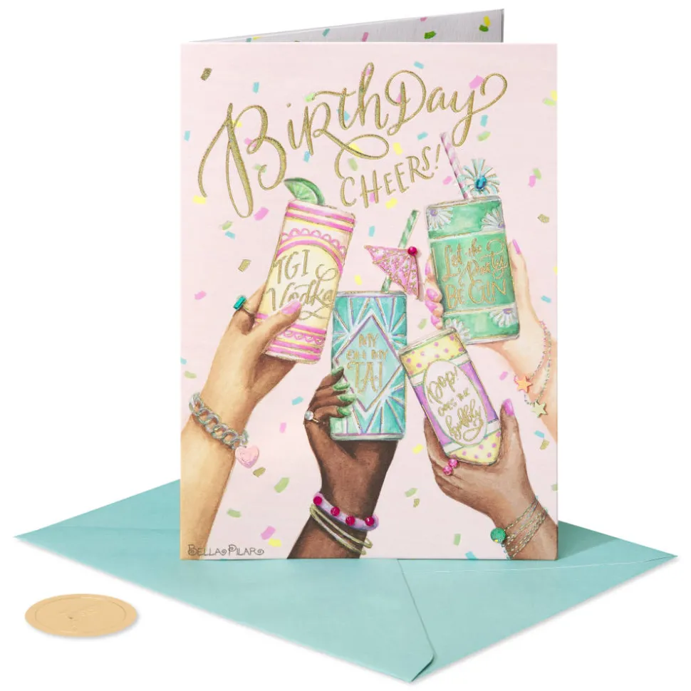 Birthday Cheers Funny Birthday Greeting Card – Designed by Bella Pilar