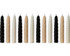 Black & White Birthday Candles, 12-Count