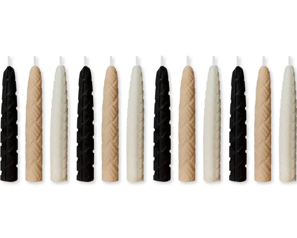 Black & White Birthday Candles, 12-Count