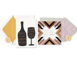Black and Gold Birthday Greeting Card Bundle, 2-Count