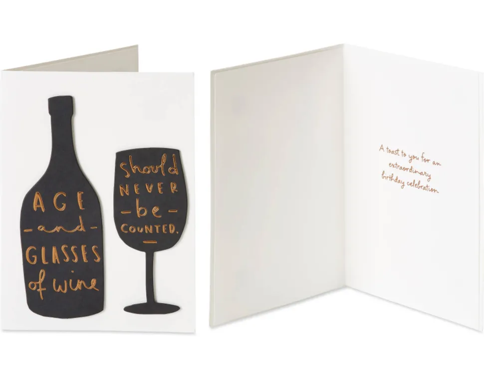 Black and Gold Birthday Greeting Card Bundle, 2-Count