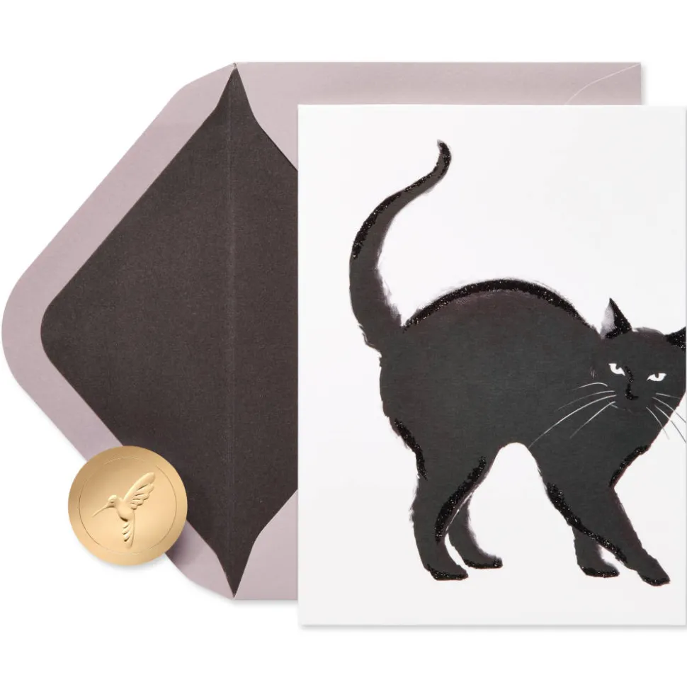 Black Cat Halloween Greeting Card