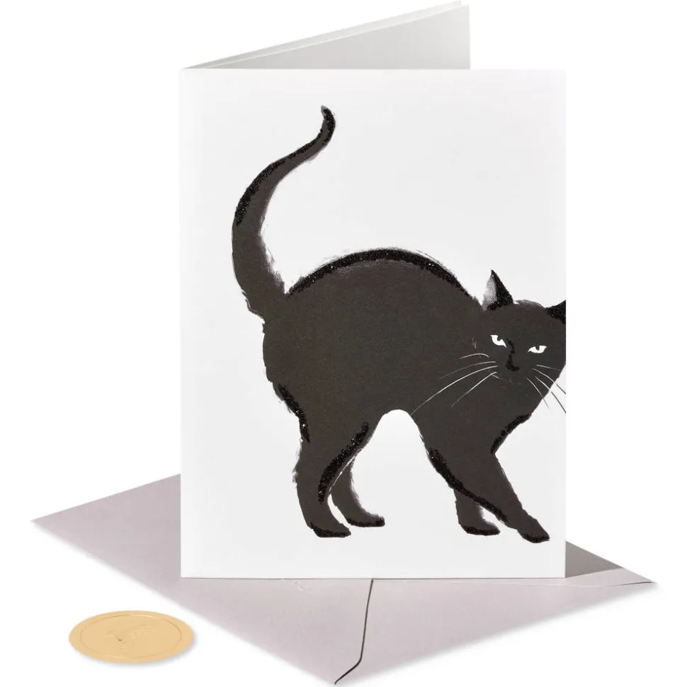 Black Cat Halloween Greeting Card