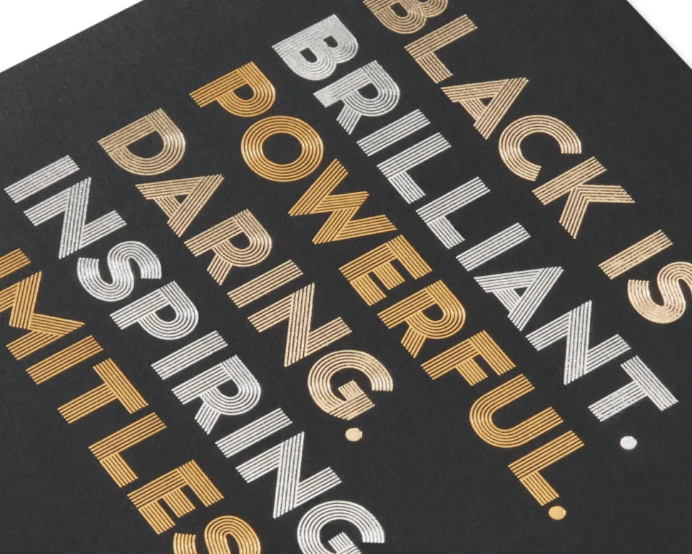 Black is Brilliant Blank Greeting Card