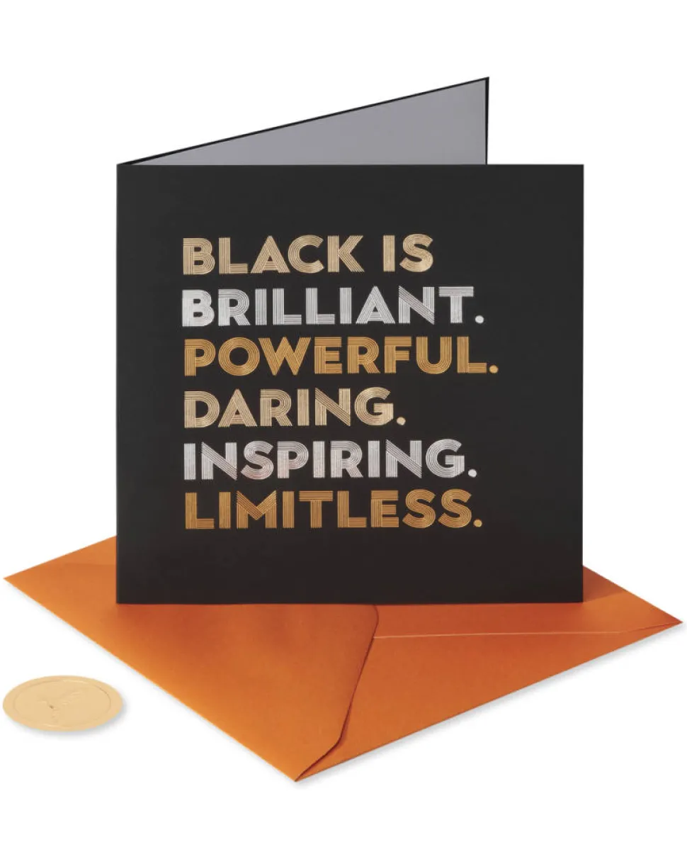 Black is Brilliant Blank Greeting Card