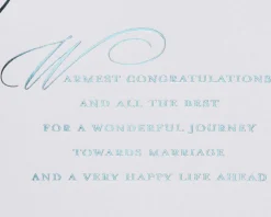 Blue Champagne Flute Wedding Greeting Card