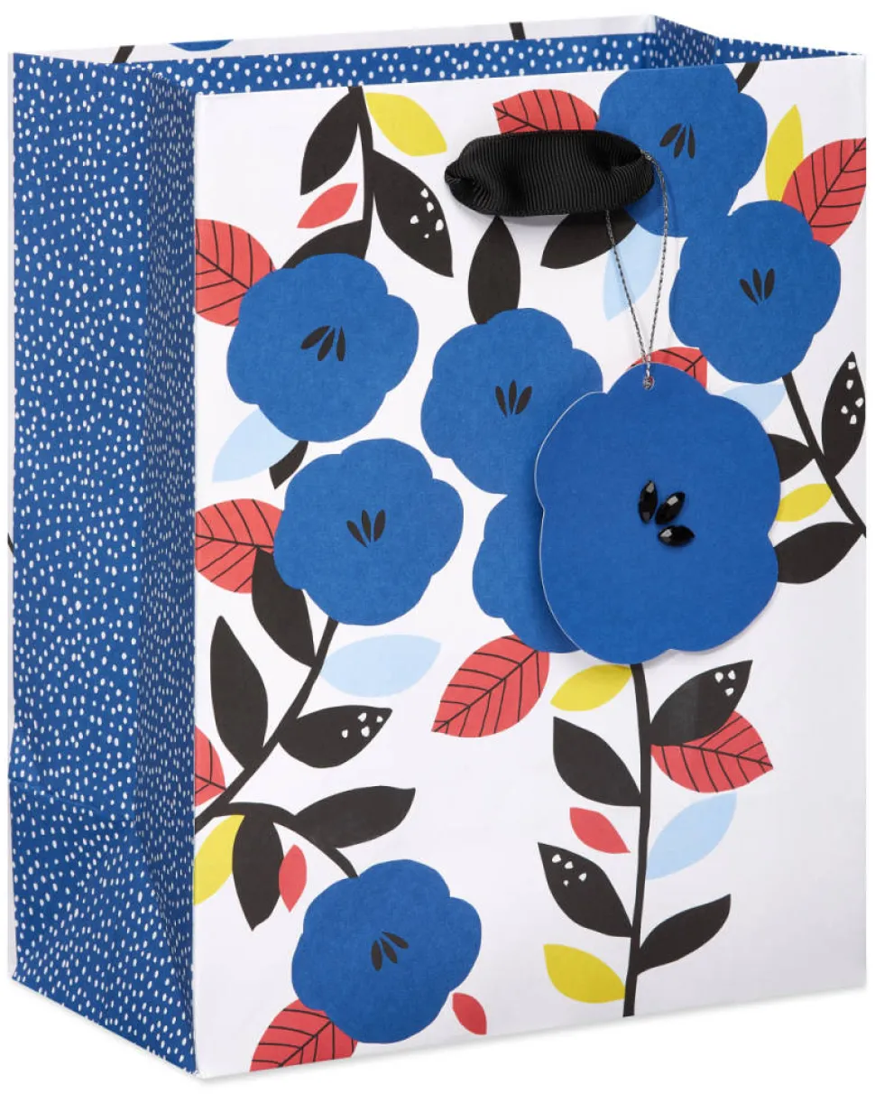 Blue Flowers Medium Gift Bag, 1 Bag