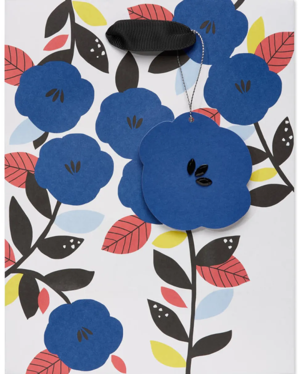 Blue Flowers Medium Gift Bag, 1 Bag