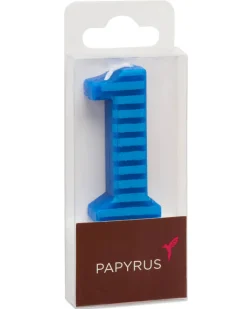 Blue Stripes Number 1 Birthday Candle, 1-Count
