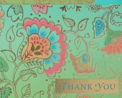 Bohemian Thank You Boxed Blank Note Cards and Envelopes, 12-Count