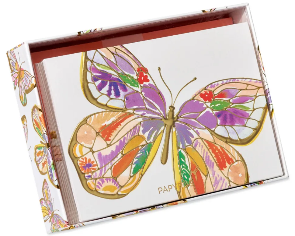 Bold Butterfly Blank Cards with Envelopes, 12-Count