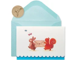 Bunny & Squirrel Boxed Blank Note Cards with Glitter, 14-Count