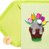 Bunny in Flower Pot Easter Greeting Card