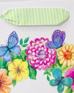 Butterflies and Floral Wreath Large Gift Bag – Designed by Bella Pilar, 1 Bag