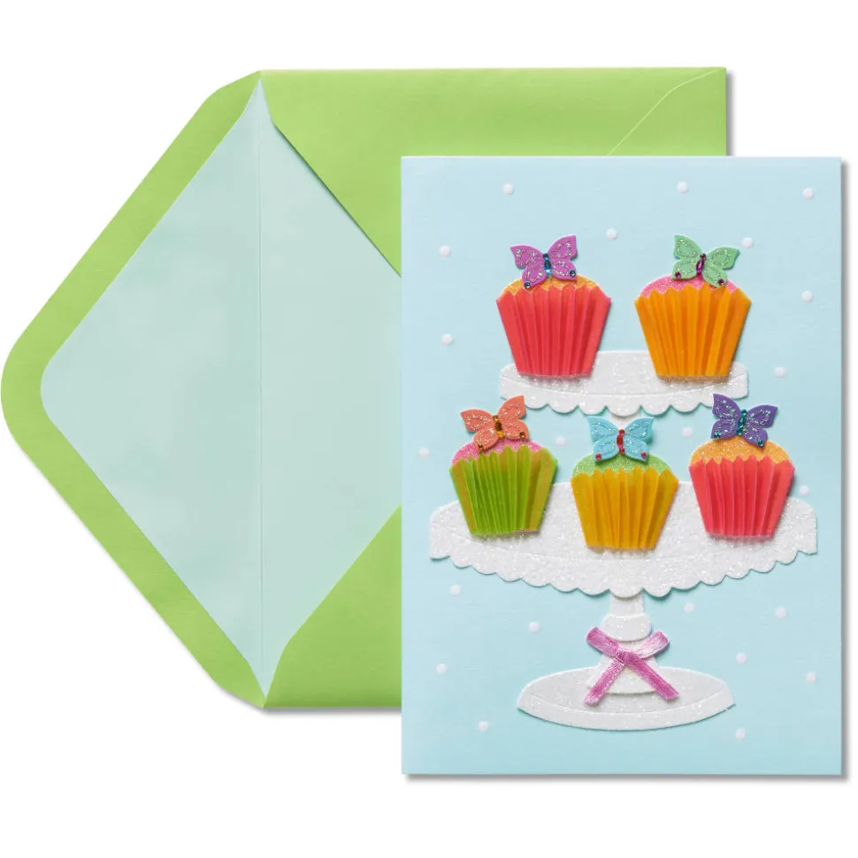 Butterfly Cupcakes Birthday Greeting Card