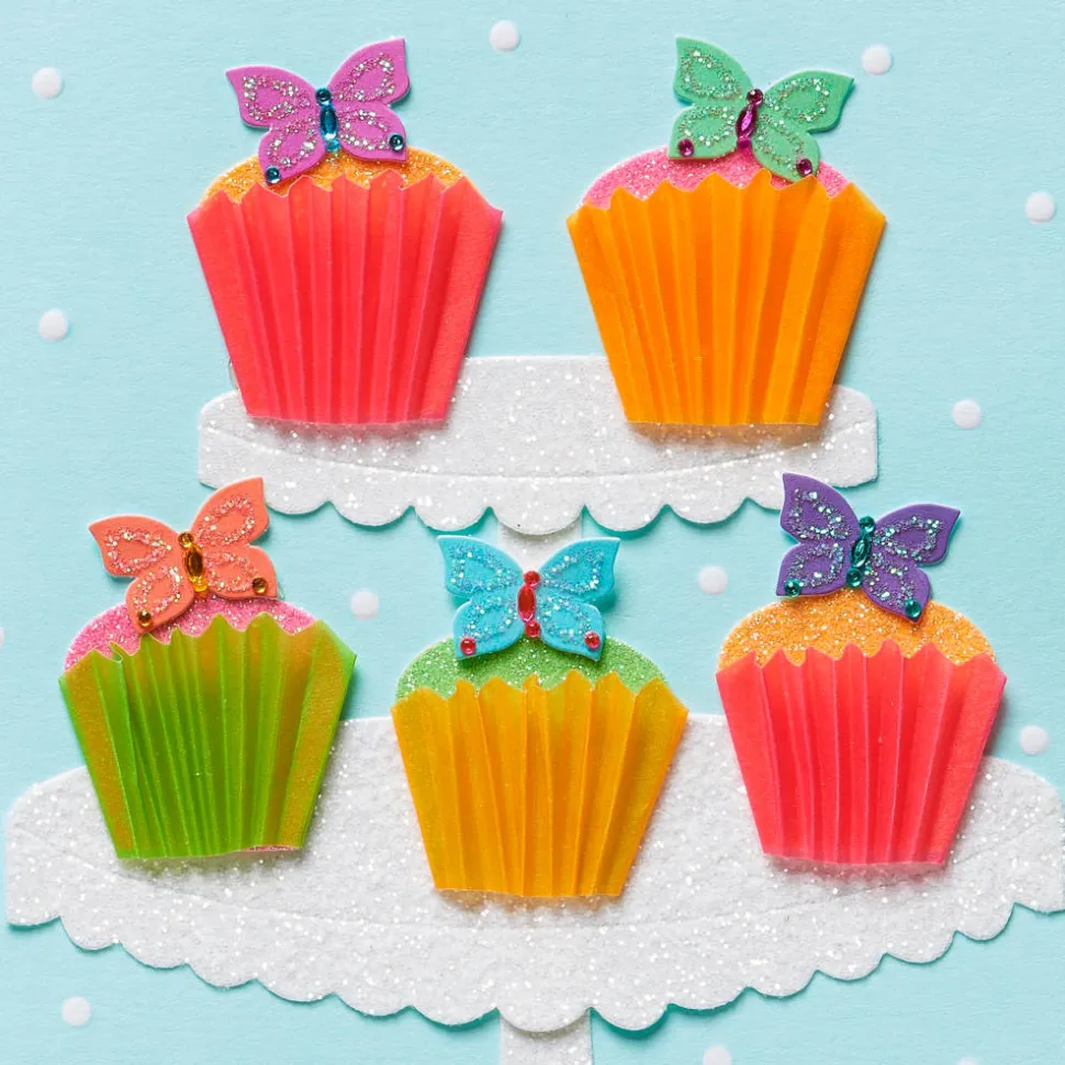 Butterfly Cupcakes Birthday Greeting Card