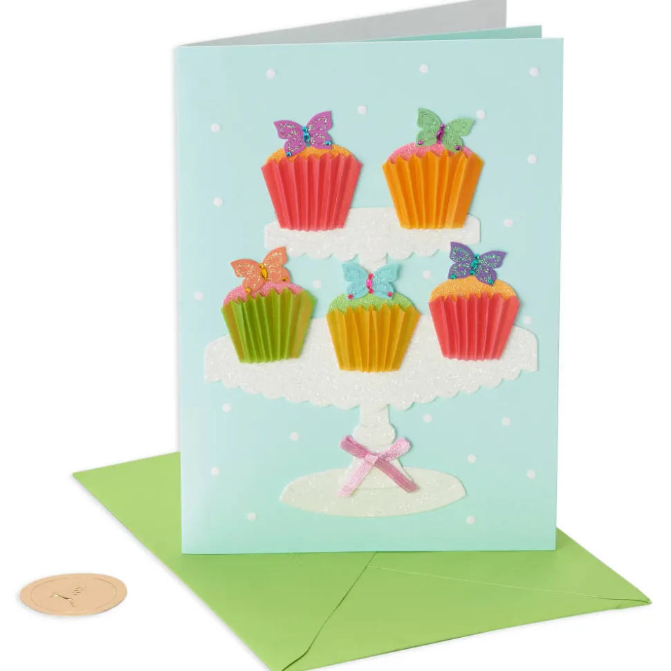 Butterfly Cupcakes Birthday Greeting Card