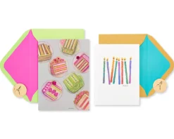 Cake and Candles Birthday Greeting Card Bundle, 2-Count- Designed by Bella Pilar