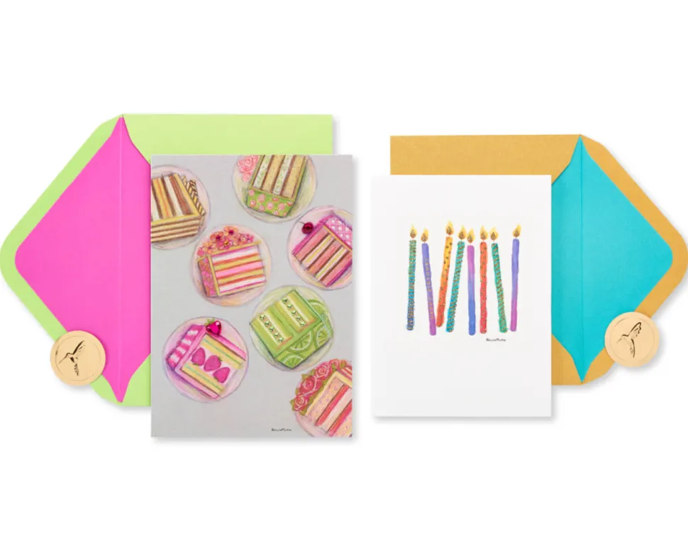Cake and Candles Birthday Greeting Card Bundle, 2-Count- Designed by Bella Pilar
