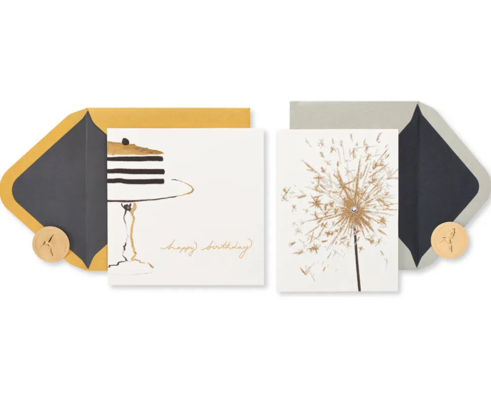 Cake and Sparkler Birthday Greeting Card Bundle, 2-Count