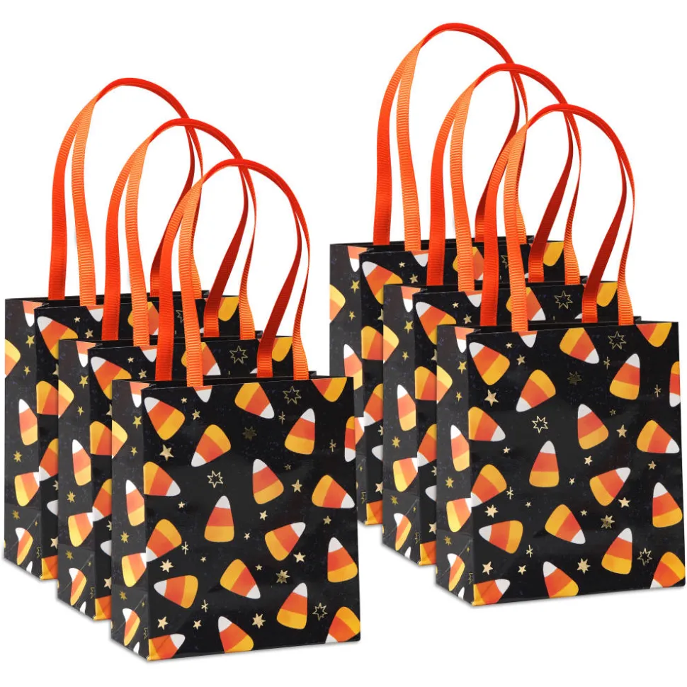Candy Corn 4″ Small Halloween Party Favor Bag, 6 Bags