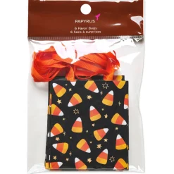 Candy Corn 4″ Small Halloween Party Favor Bag, 6 Bags