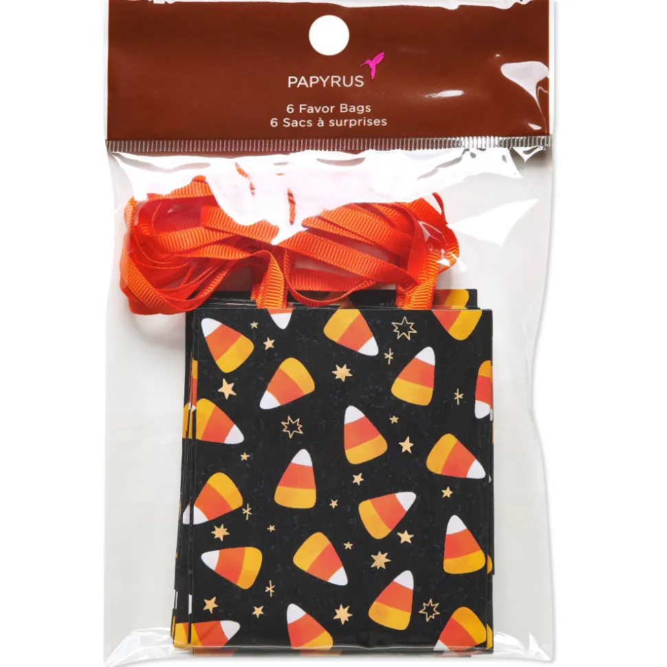 Candy Corn 4″ Small Halloween Party Favor Bag, 6 Bags