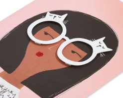 Cat Glasses Blank Greeting Card