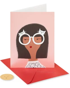 Cat Glasses Blank Greeting Card