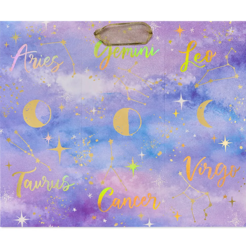 Celestial Clouds and Text 13″ Large Gift Bag for Birthdays, 1 Bag