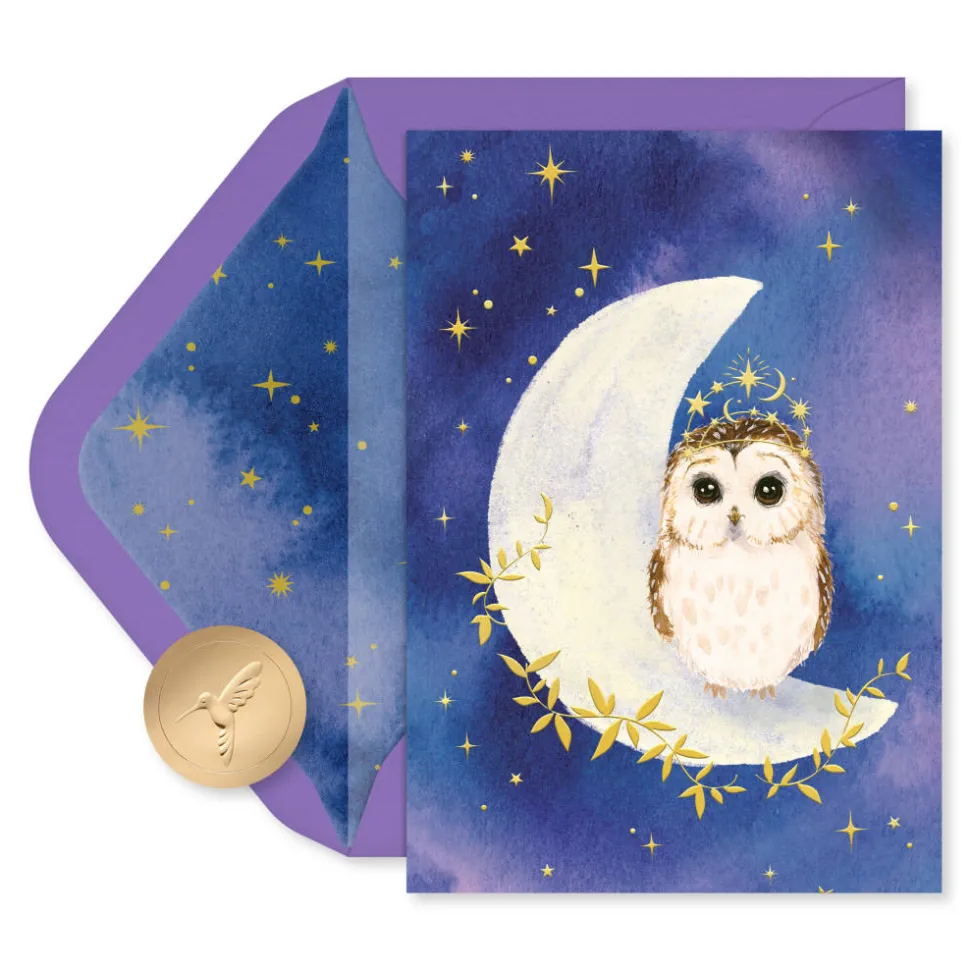 Celestial Owl 14-Count Blank Greeting Cards with Envelopes