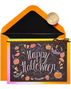 Chalkboard Happy Halloween Greeting Card