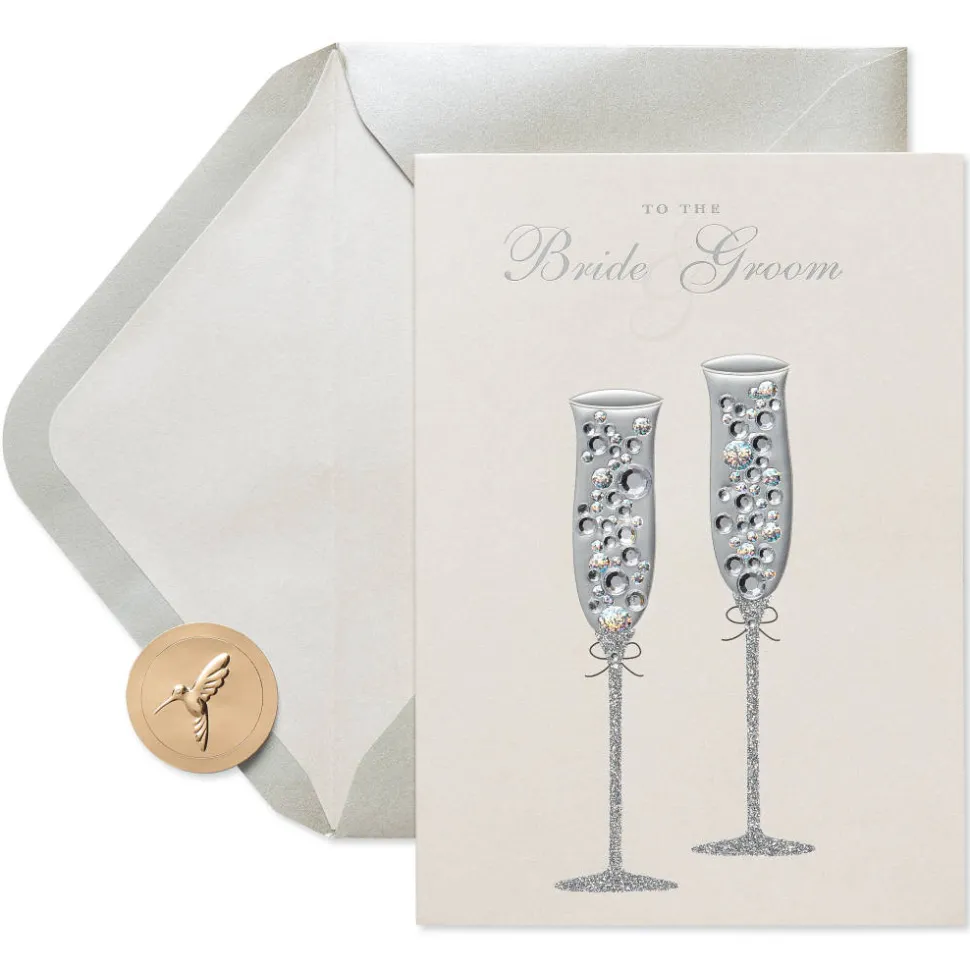 Champagne Flutes Wedding Greeting Card