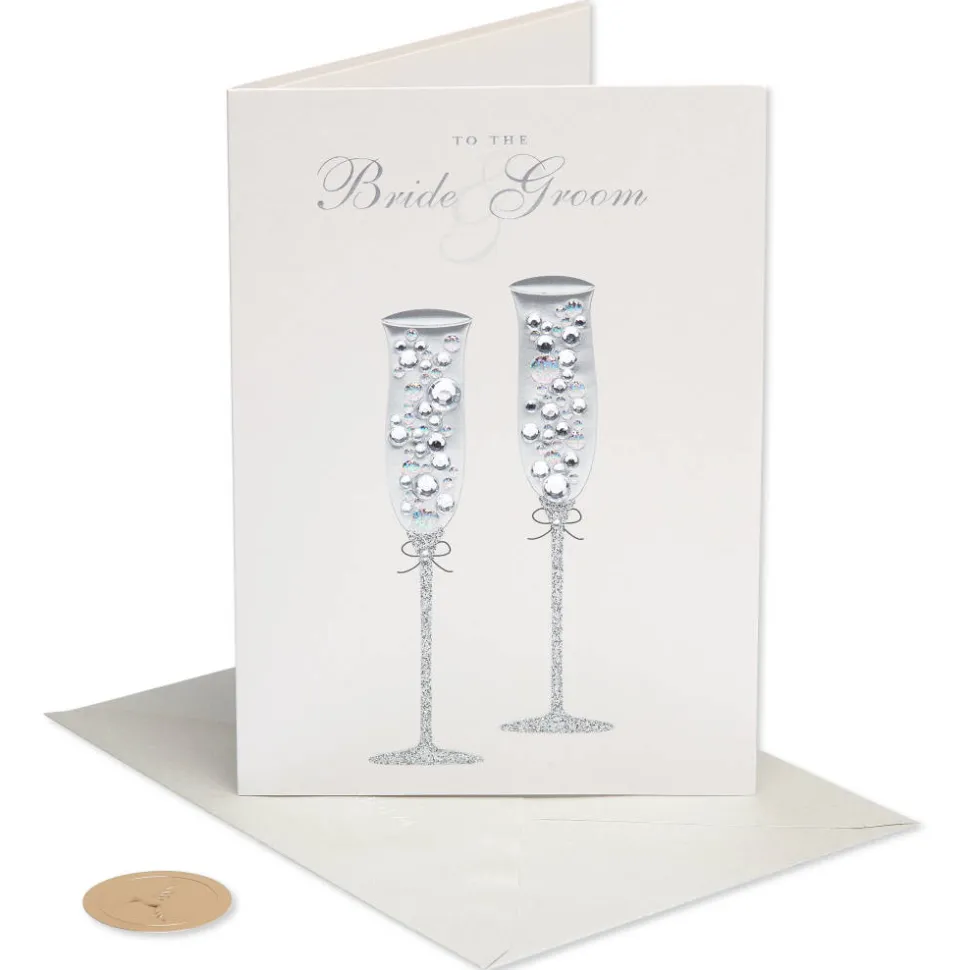 Champagne Flutes Wedding Greeting Card