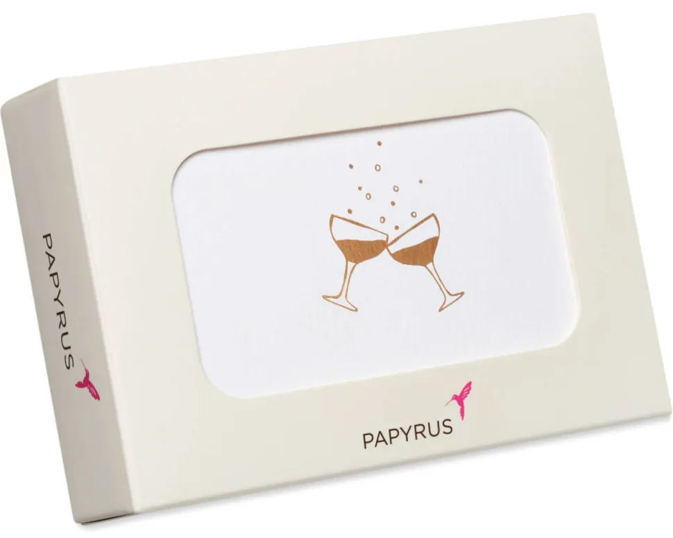 Champagne Glasses Blank Cards with Envelopes, 16-Count