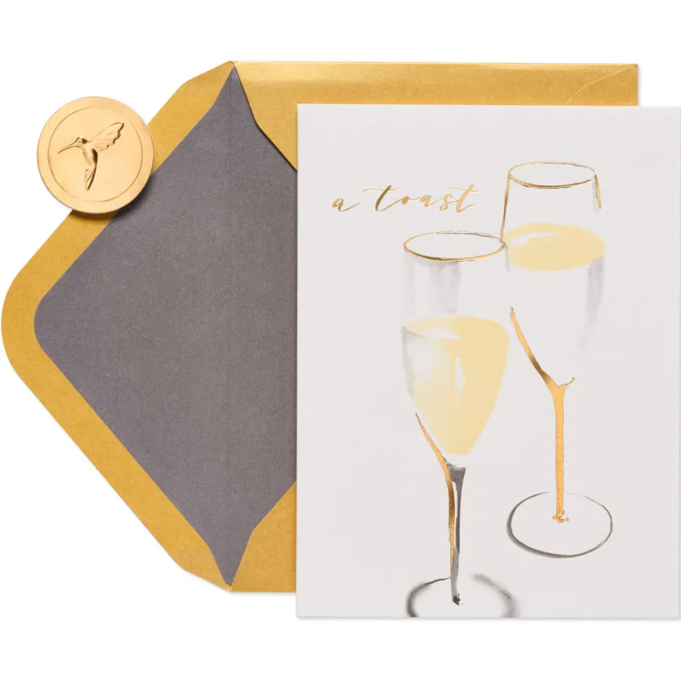 Champagne Toast Wedding Greeting Card
